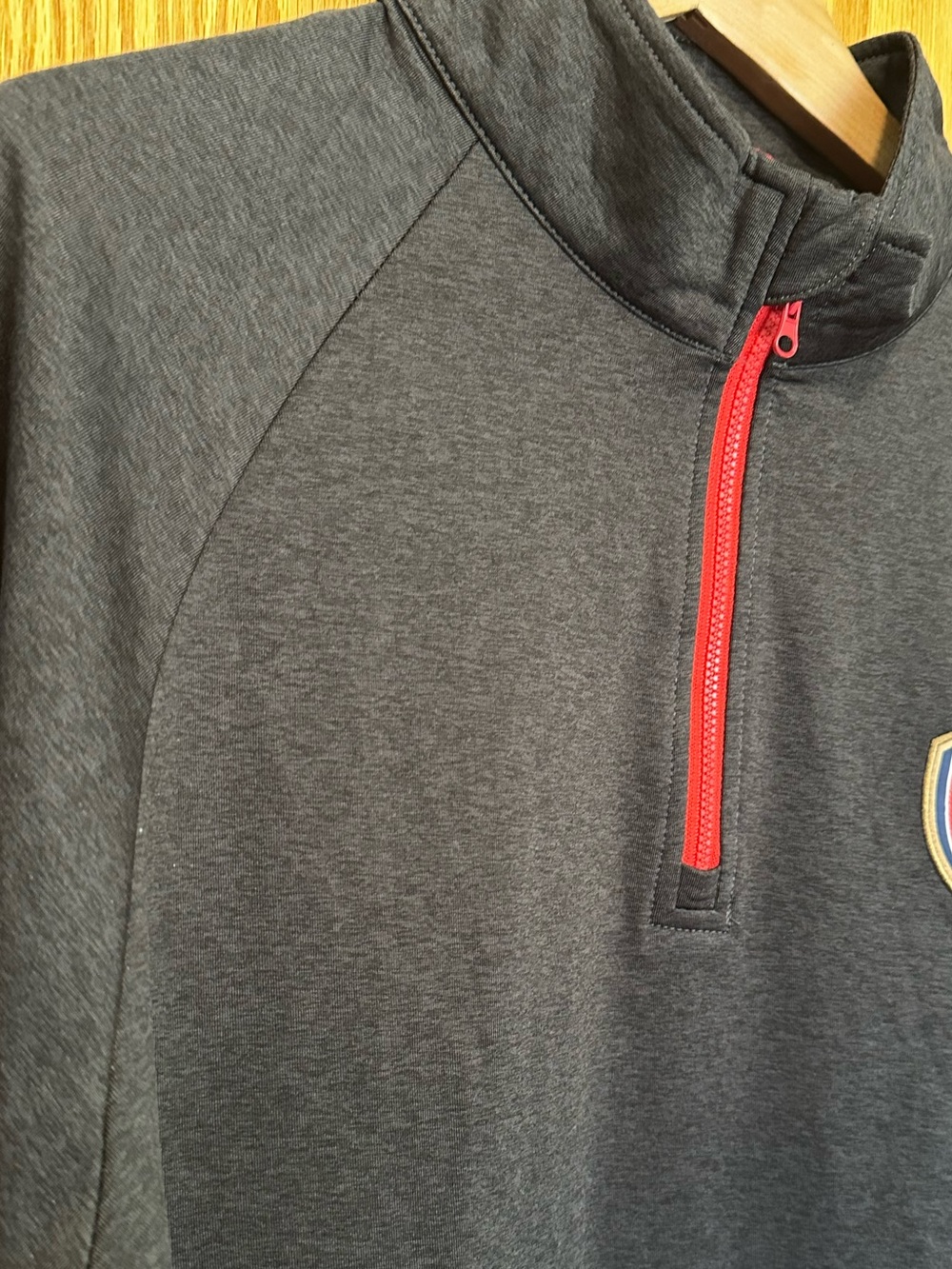 Arsenal F.C. 1/4-zip Pullover Heathered Gray Soccer Jersey - Picture 5 of 8